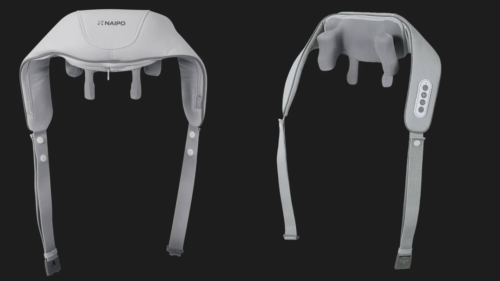 Масажер з підігрівом для плечей і шиї Naipo (Gray) (MGS-2301)