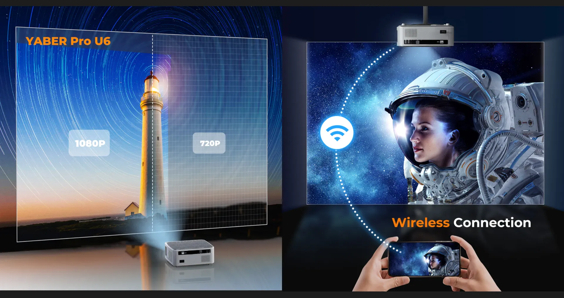 Мультимедійний проектор Yaber Pro U6 (Gray) (UA)