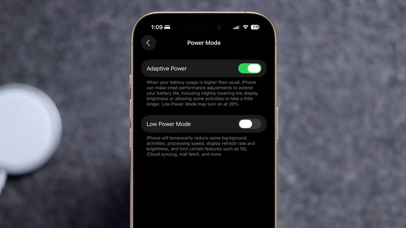adaptive power ios 26