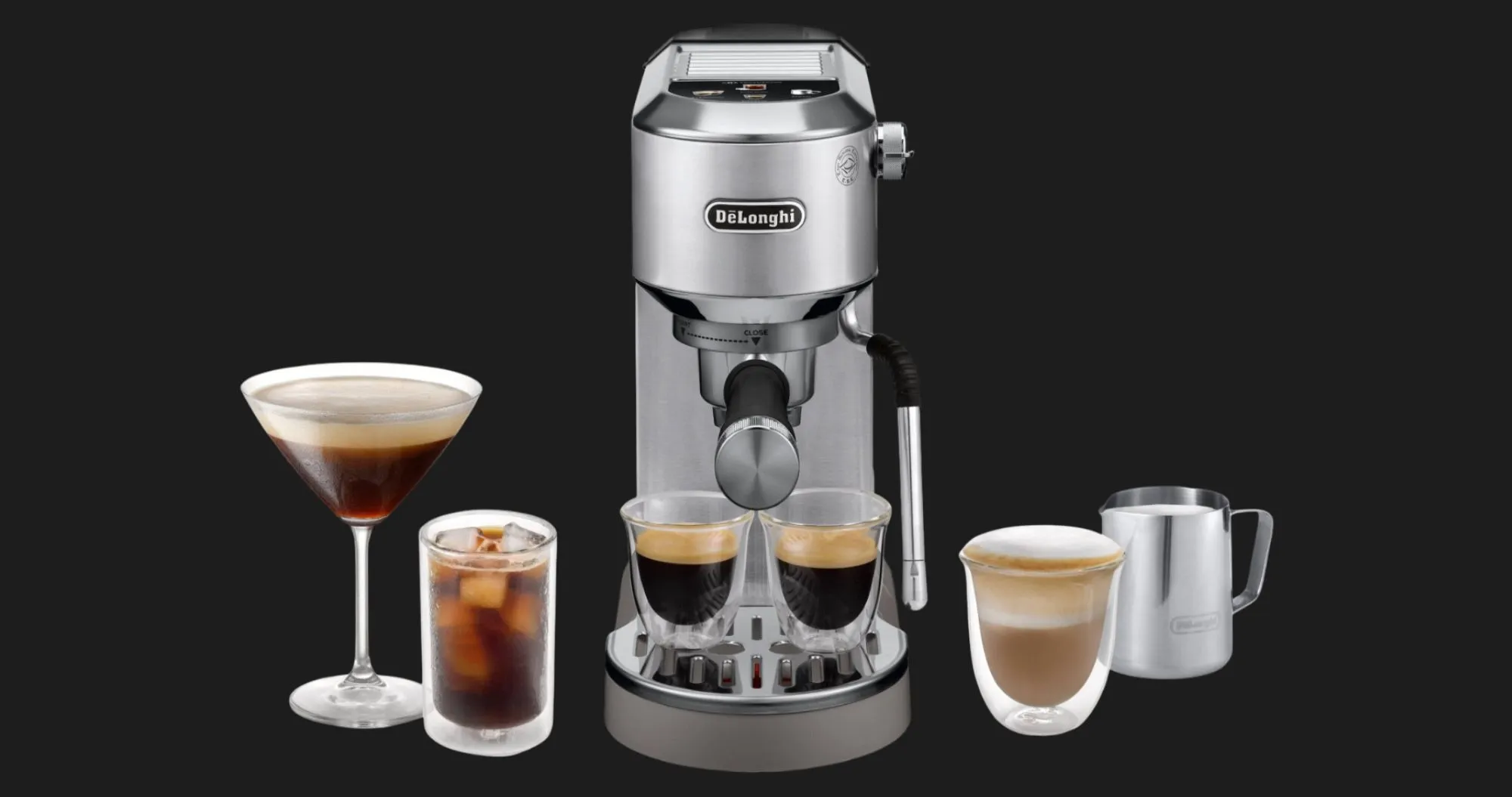 Ріжкова кавоварка DeLonghi Dedica Duo (Metallic) (EC890.M) (UA)