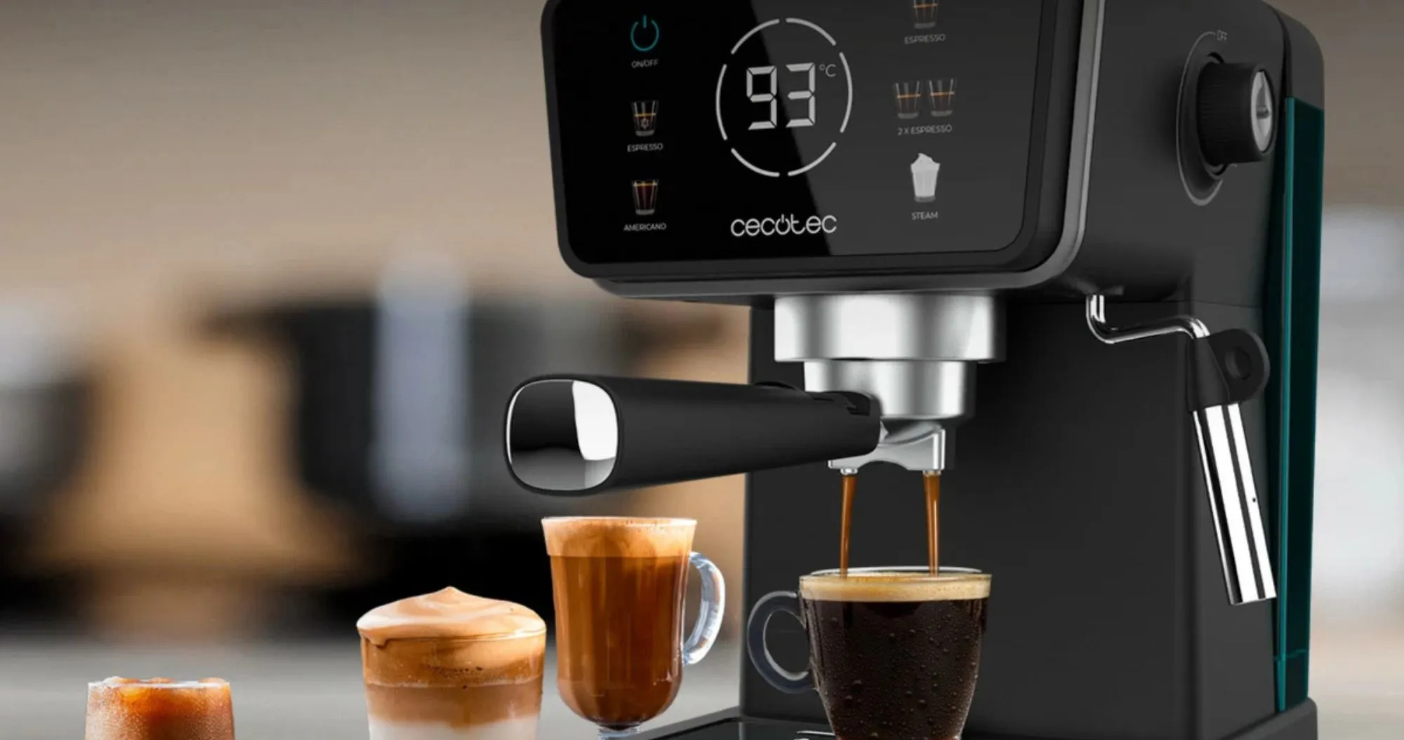 Ріжкова кавоварка Cecotec Power Espresso 20 ColdBrew Touch (Black) (CCTC-00269) (UA)