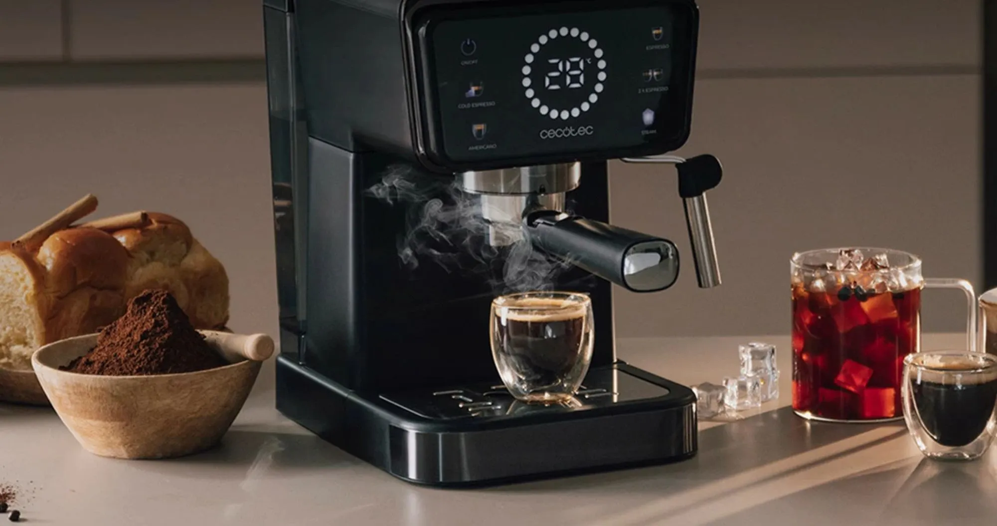 Рожковая кофеварка Cecotec Power Espresso 20 ColdBrew Touch (Black) (CCTC-00269) (UA)