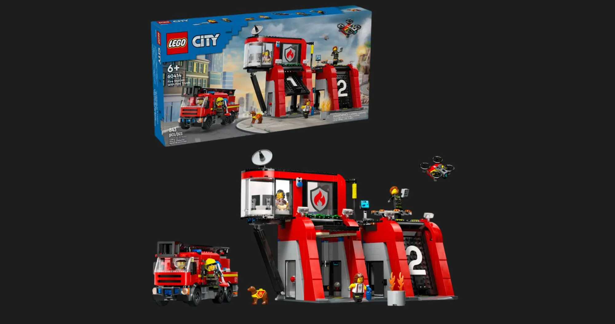 Конструктор LEGO City Fire Station with Fire Truck (60414)