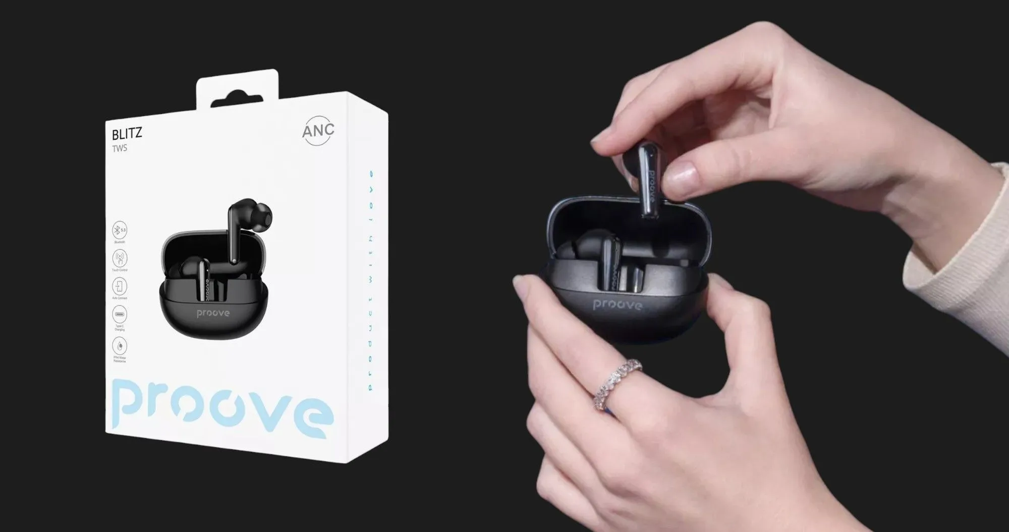 Наушники Proove Blitz TWS with ANC (Blue)