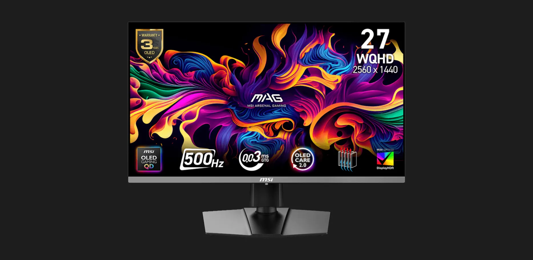 Монітор MSI 26.5" MAG 272QP QD-OLED X50 500Hz (UA)