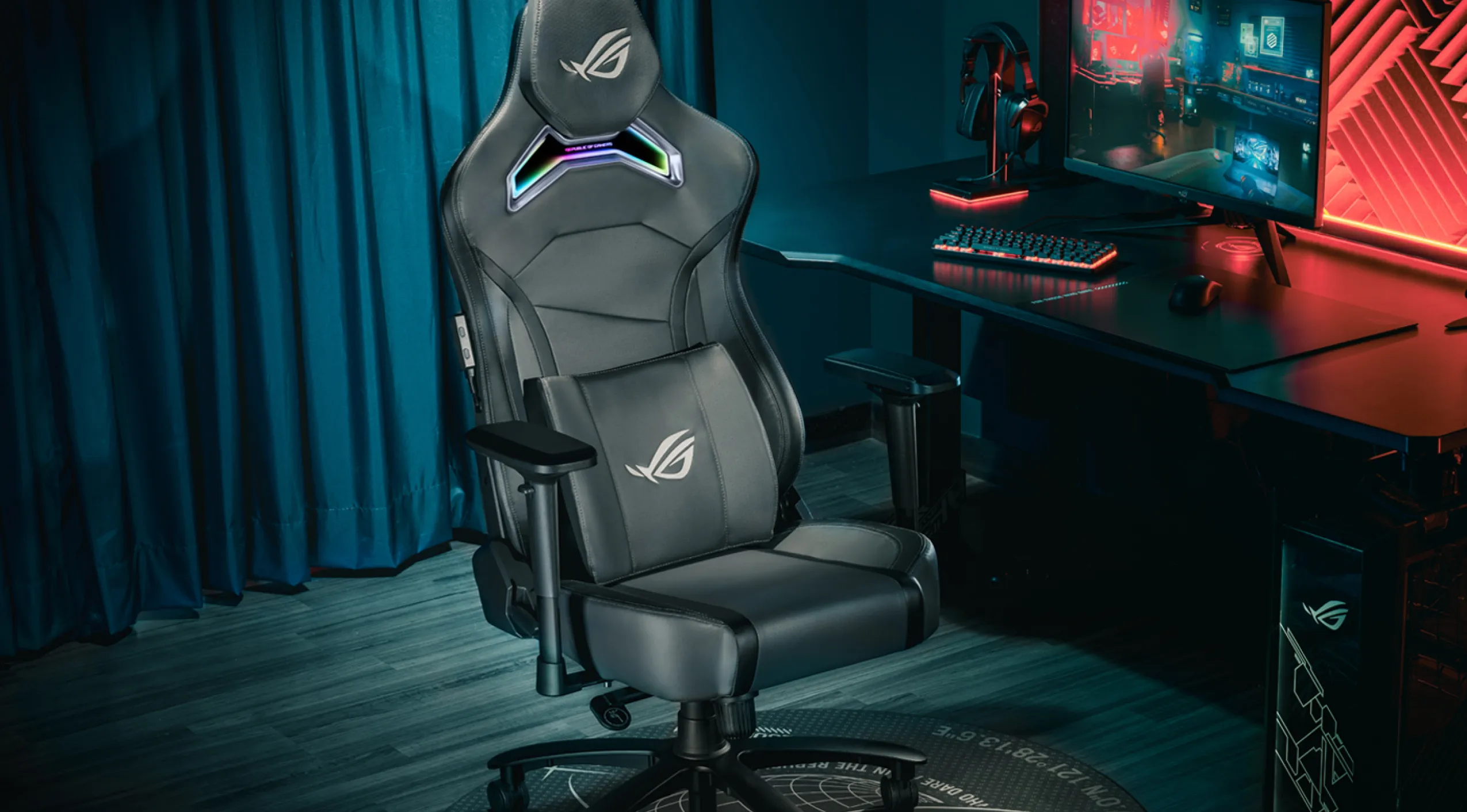 Крісло для геймерів ASUS ROG Chariot X Wide (Black) (90GC01M0-MSG030)