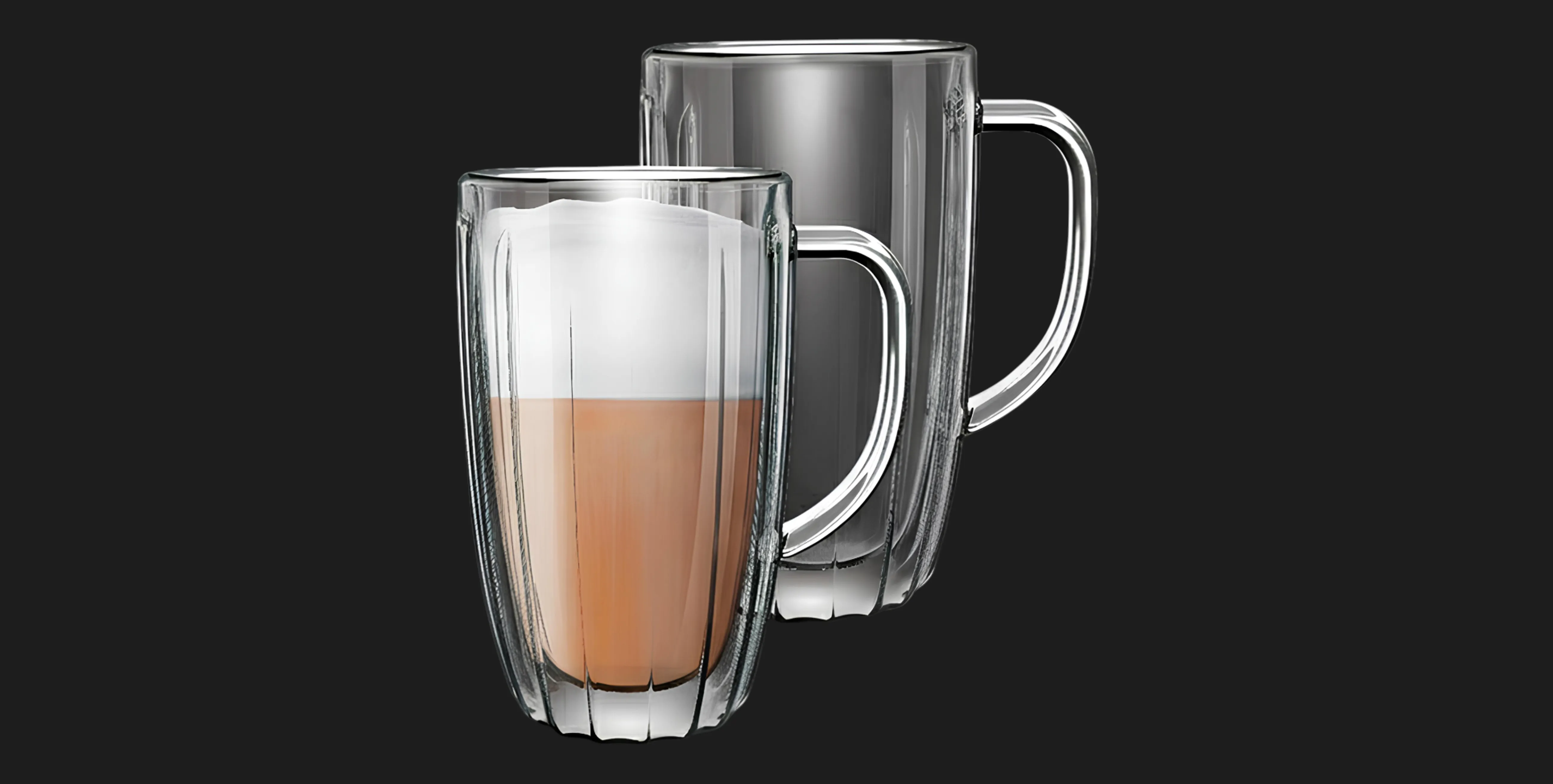 Набор чашек с ручками и двойной стенкой Ardesto 350 мл 2 шт. (AR2635BHN)