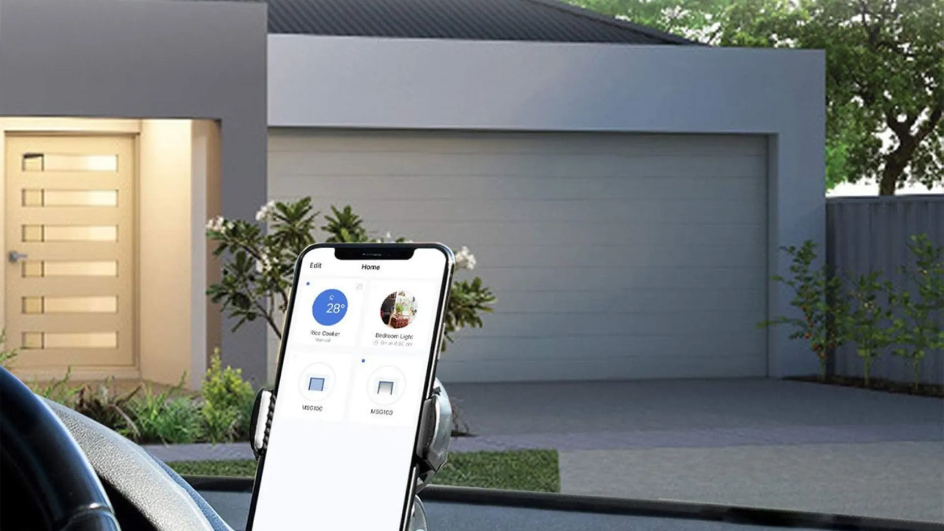 Розумний пристрій відкриття гаражних дверей (на 3 двері) Meross MSG200HK (Black) (EU)