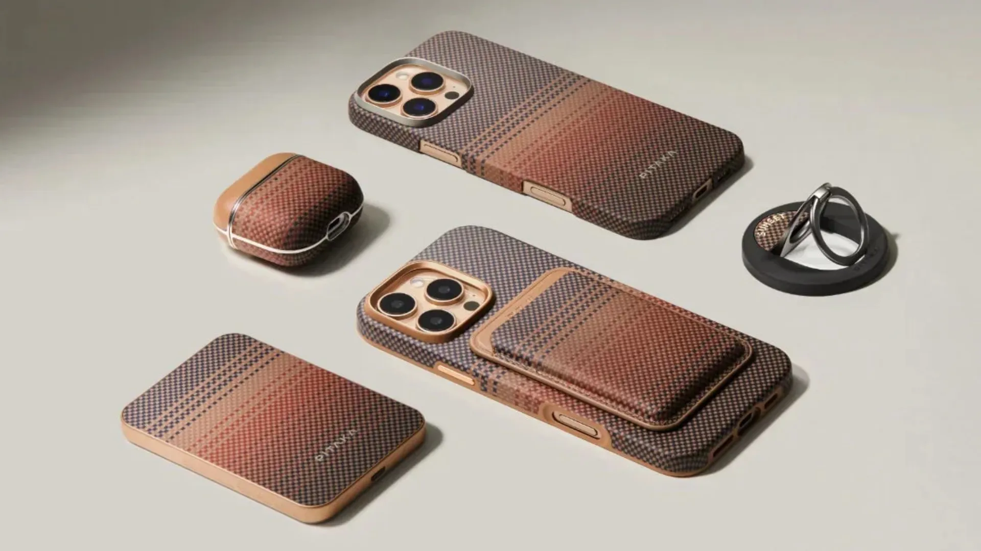 Зарядний пристрій Power Bank Pitaka Aramid Fiber Magnetic Qi2 (5000mAh) (Sunset)