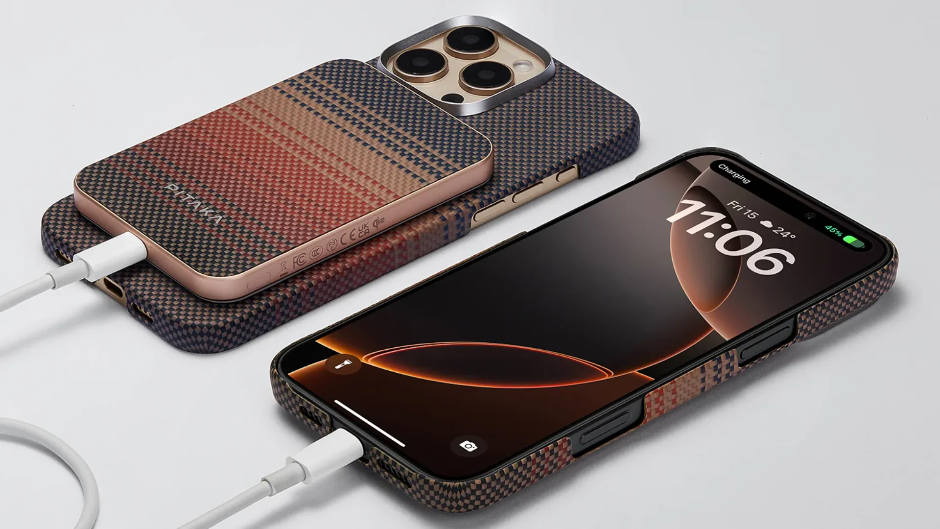 Зарядний пристрій Power Bank Pitaka Aramid Fiber Magnetic Qi2 (5000mAh) (Sunset)