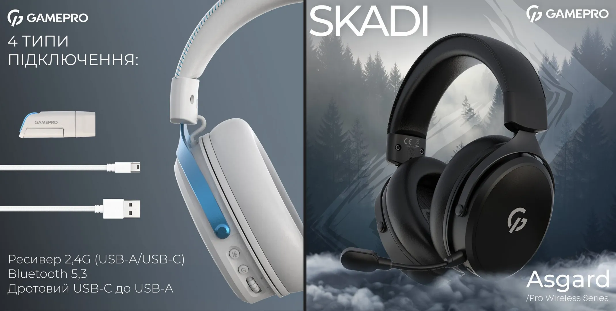 Ігрова гарнітура GamePro HSW191WB (White) (UA)