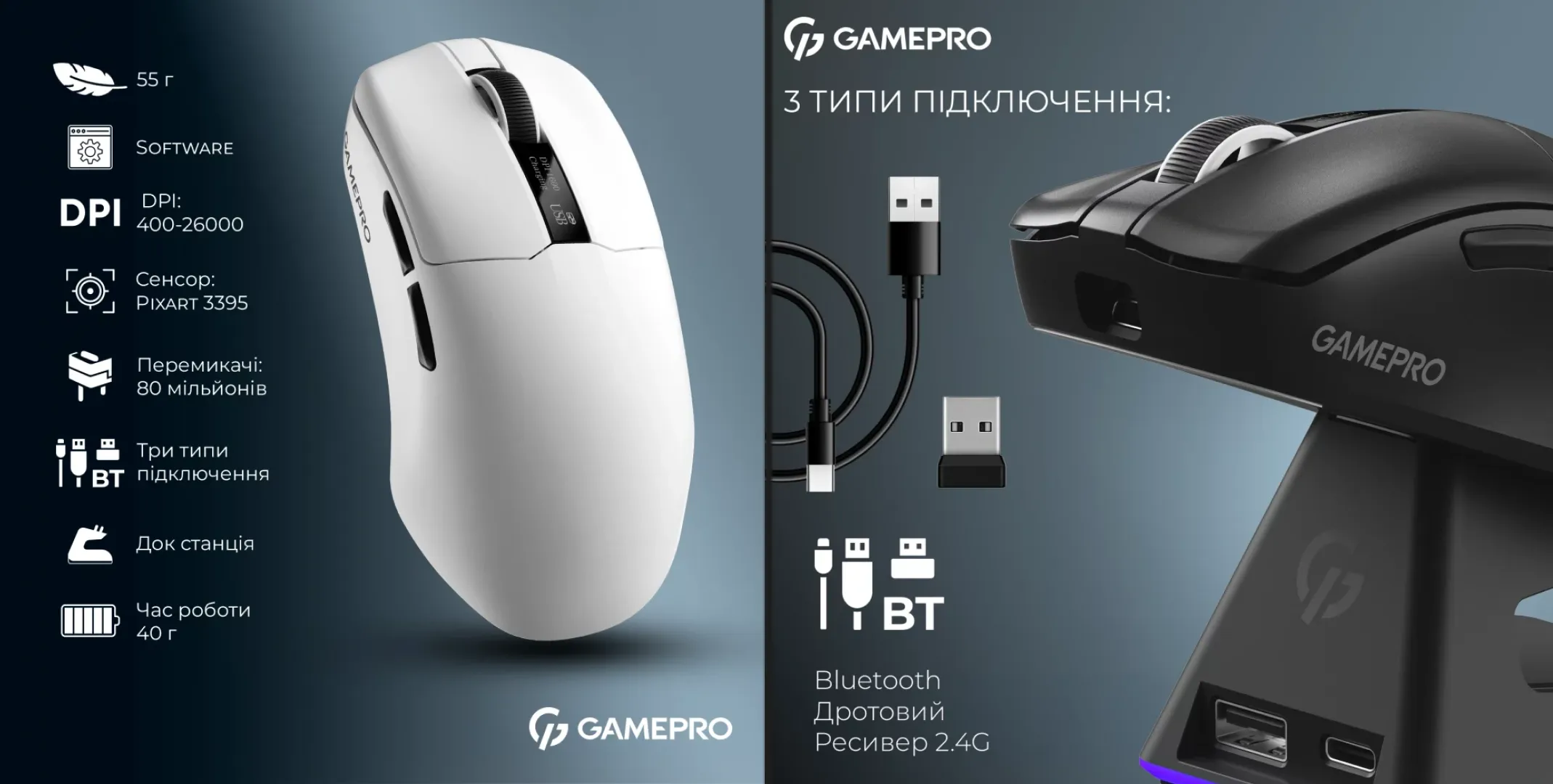 Ігрова миша GamePro Asgard Thor GM023W (White) (UA)