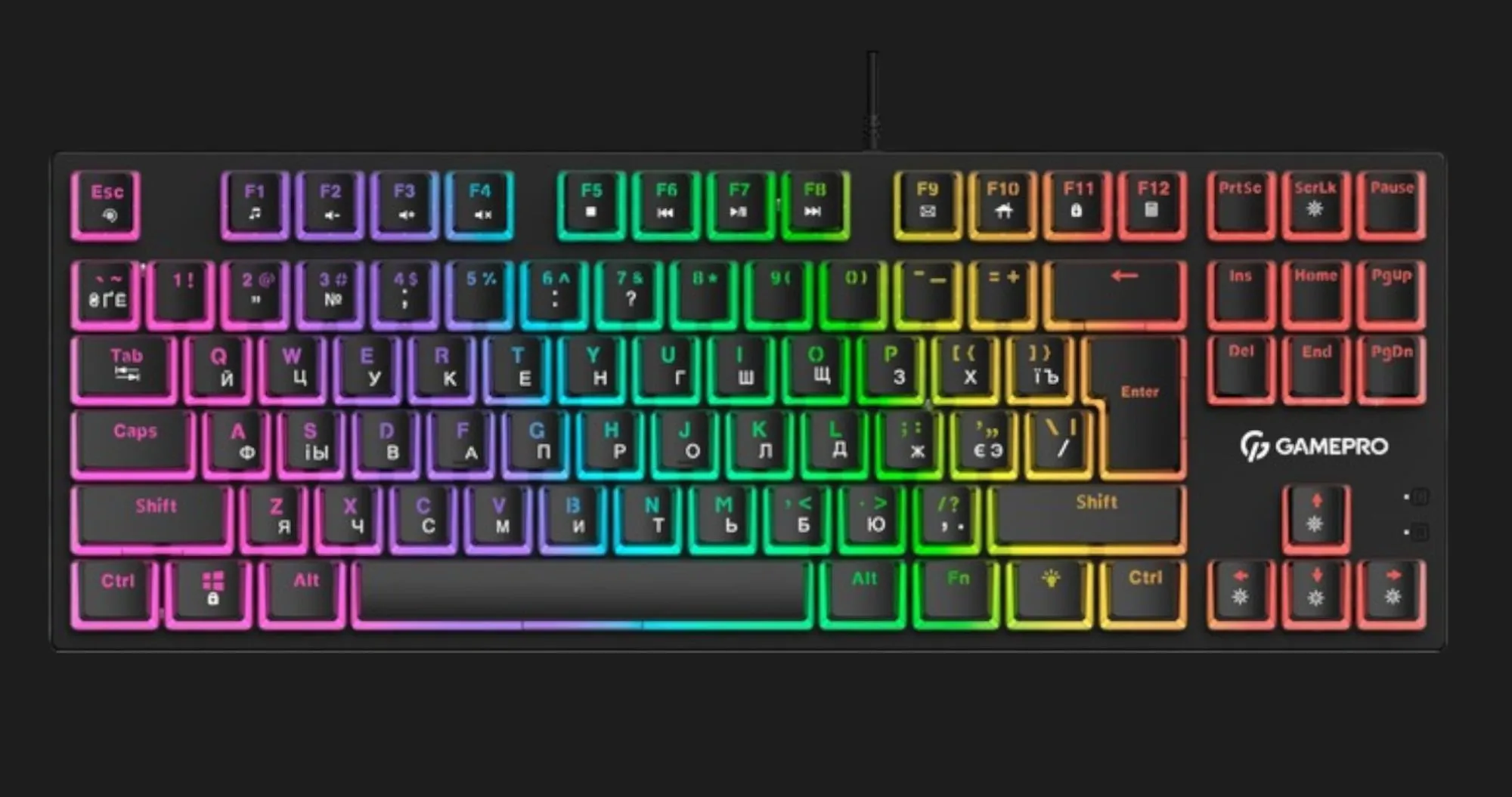 Ігрова клавіатура GamePro (Red Switch) (MK80R) (Black) (UA)
