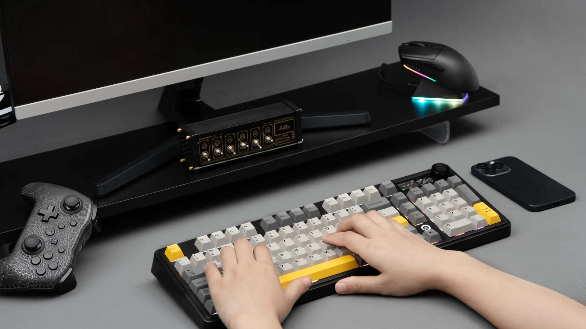 Клавіатура ігрова Ajazz AK980 (Black/Gray/Yellow) (AK980-CS-BGY) (UA)