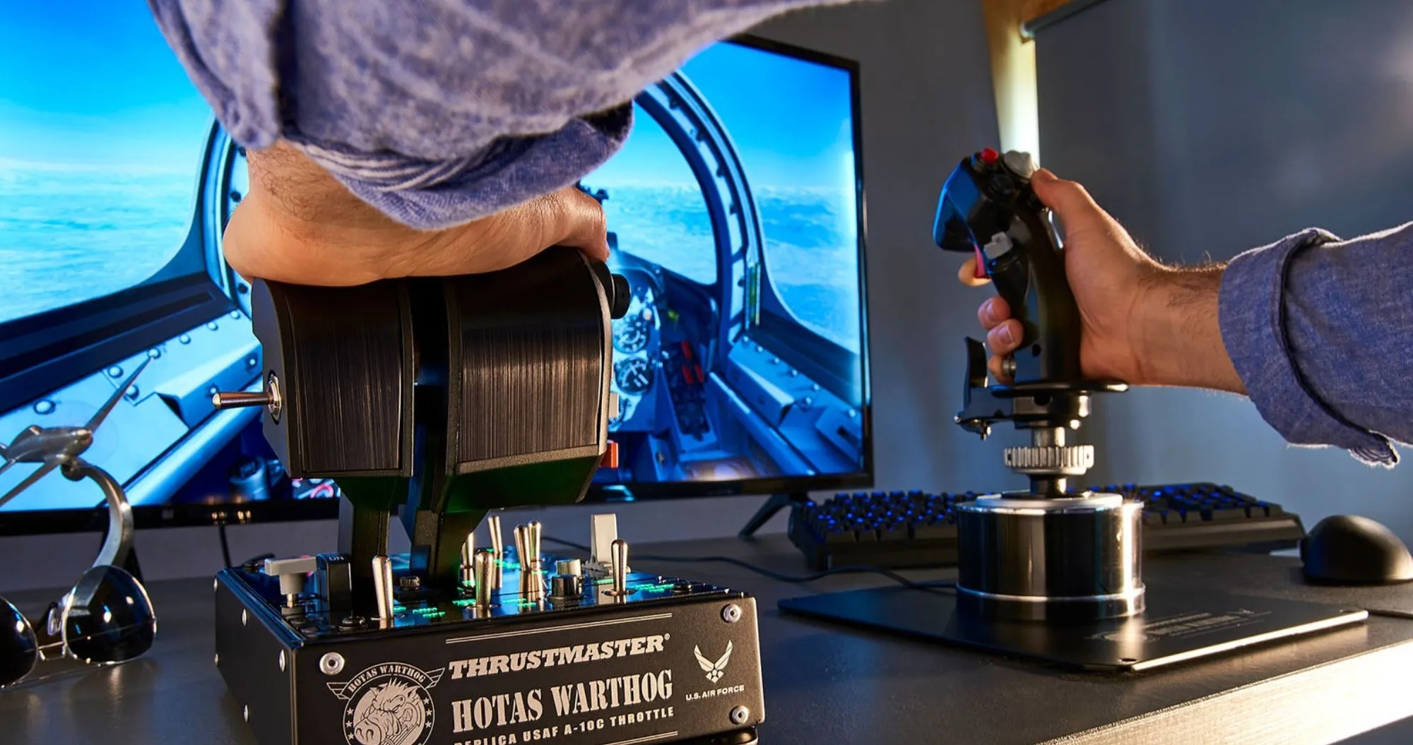 Комплект (джойстик, важіль управління двигуном) Thrustmaster Hotas Warthog Pack PC (UA)