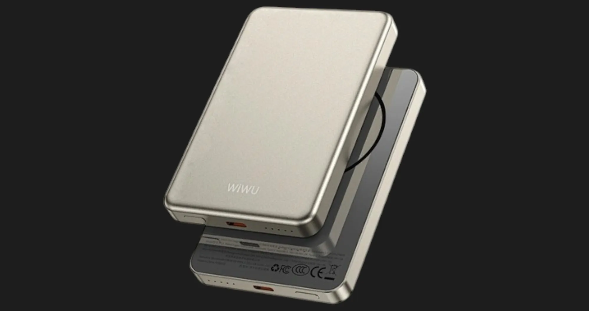 Зарядний пристрій Power Bank WiWU P15 Ultra Slim 5000mAh MagSafe (Titanium Gold)
