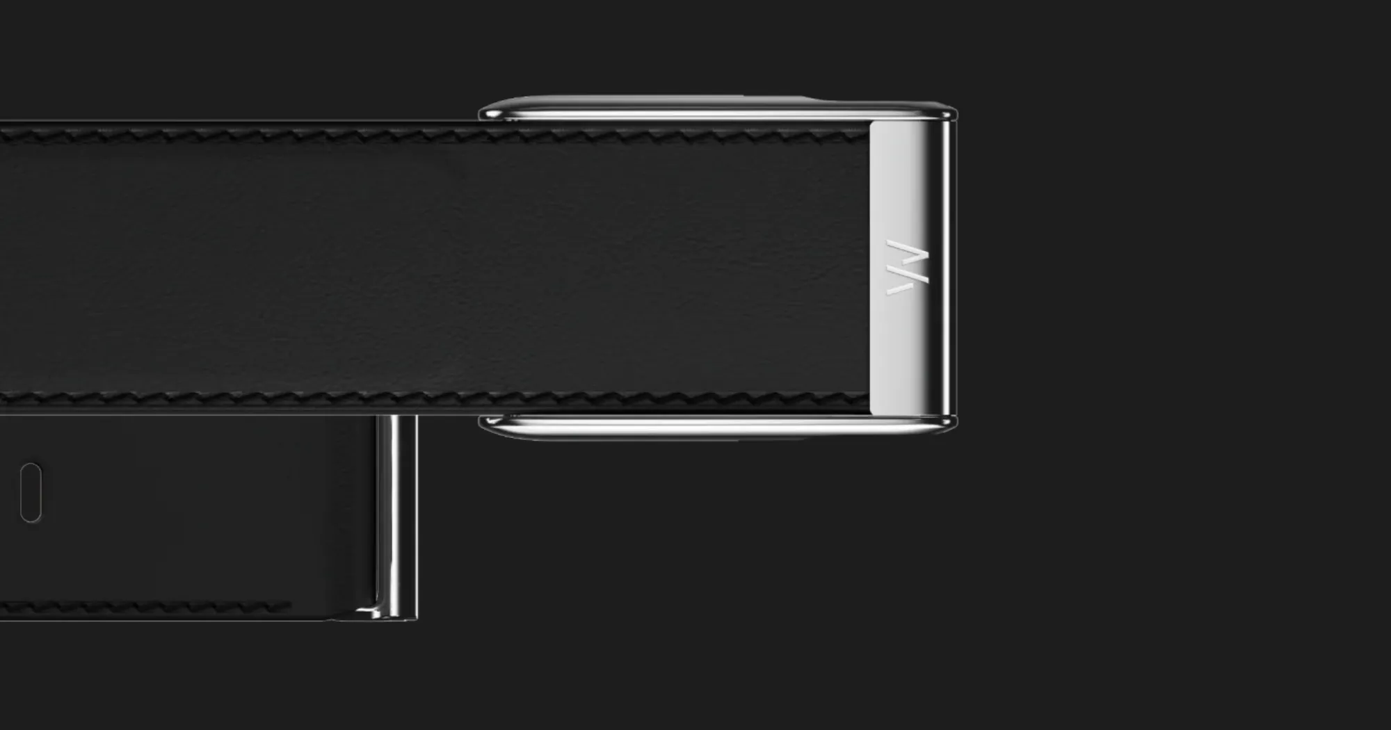 Ремінець Whoop LeatherLuxe Band Straight для Whoop MG (Black/Cream with Titanium) (Size L)