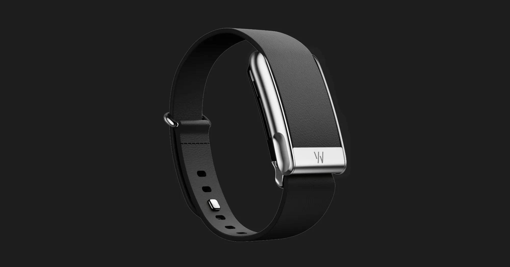 Ремінець Whoop LeatherLuxe Band для Whoop MG (Black with Titanium) (Size L)