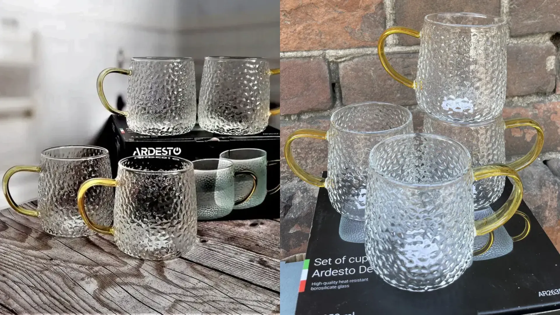 Набір чашок Ardesto Dew 350 мл 4 шт. (AR2635C)