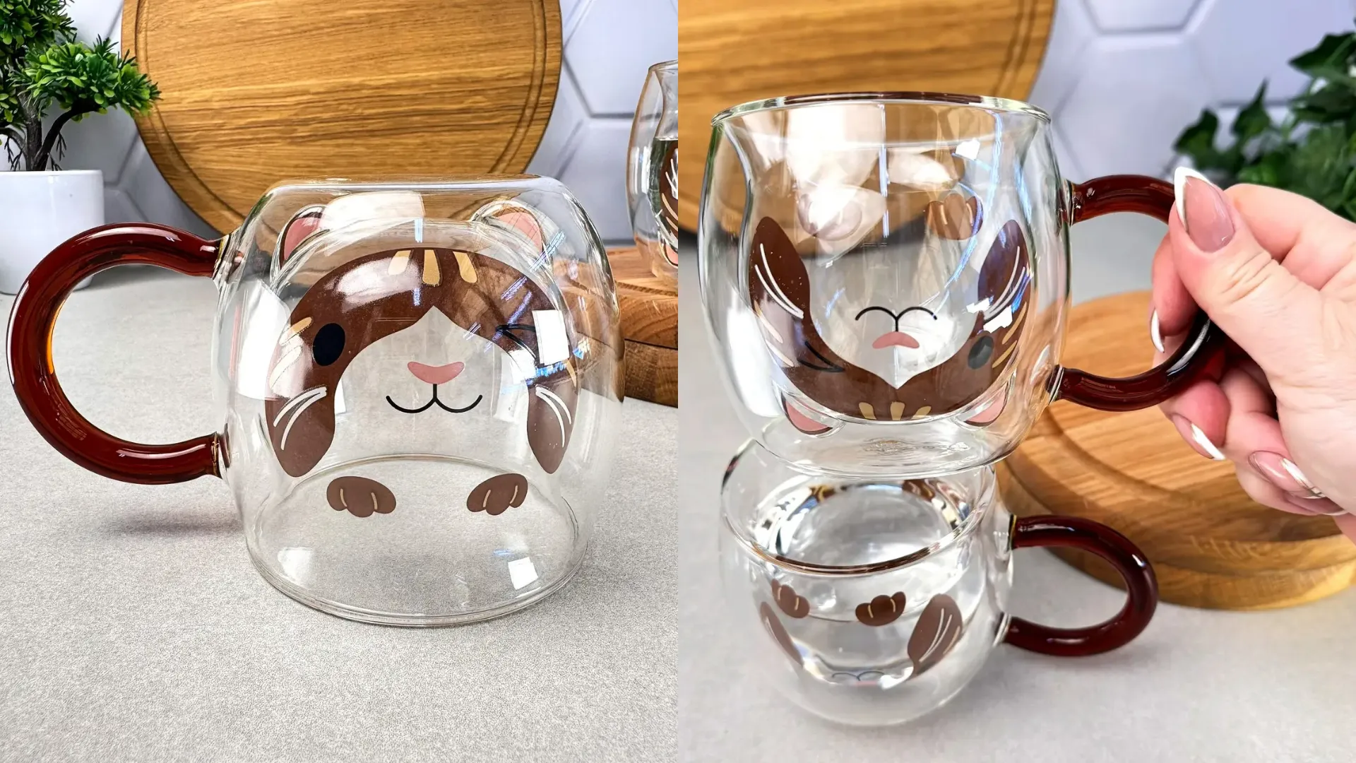 Набор чашек с двойными стенками Ardesto Animals 280 мл 2 шт. (AR2628BC)