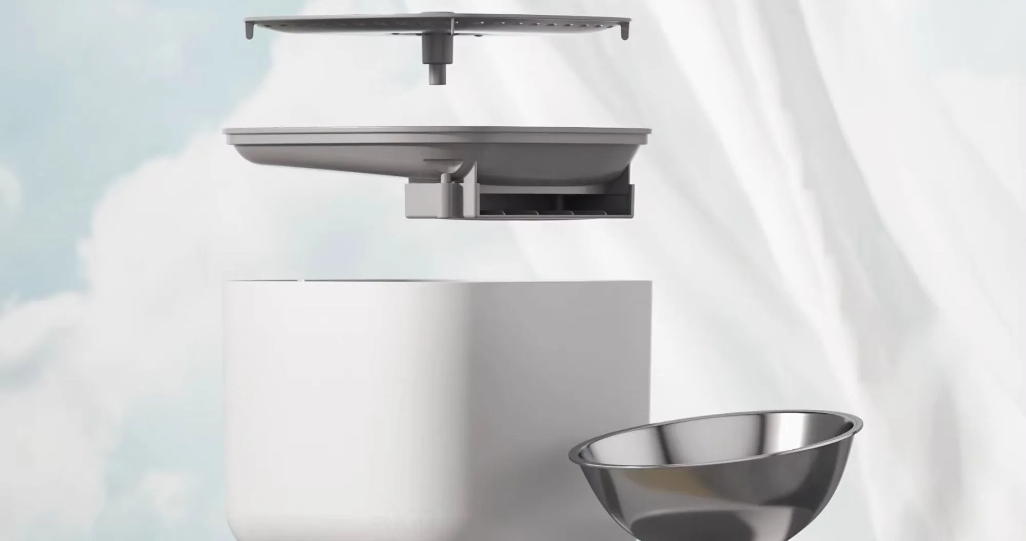 Поїлка з годівницею 2 в 1 Lapka (WF072) (White)