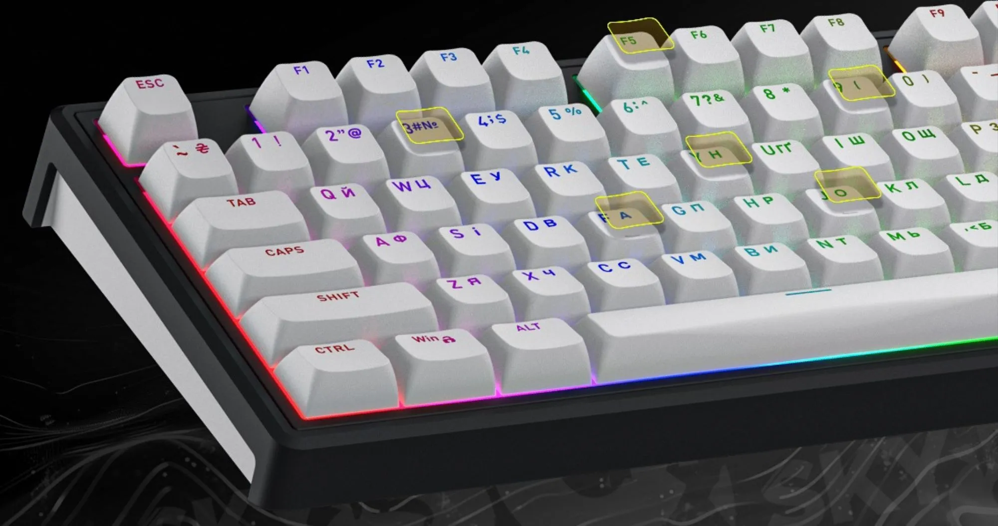 Клавіатура бездротова механічна HATOR Skyfall 80 (HTK3180UA) (Black-White) (UA)