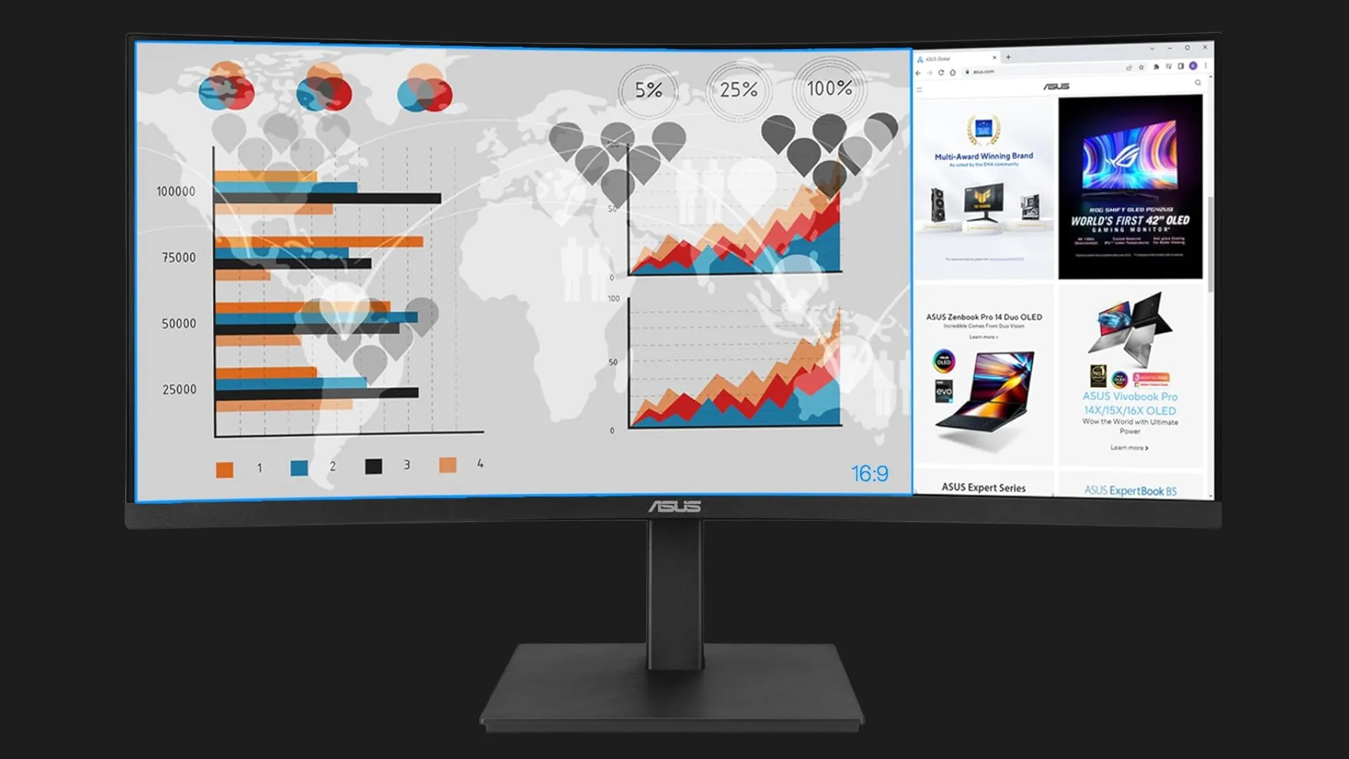 Монитор Asus 34" VA34VCPSR VA 100Hz 90LM08JJ-B02170 (UA)