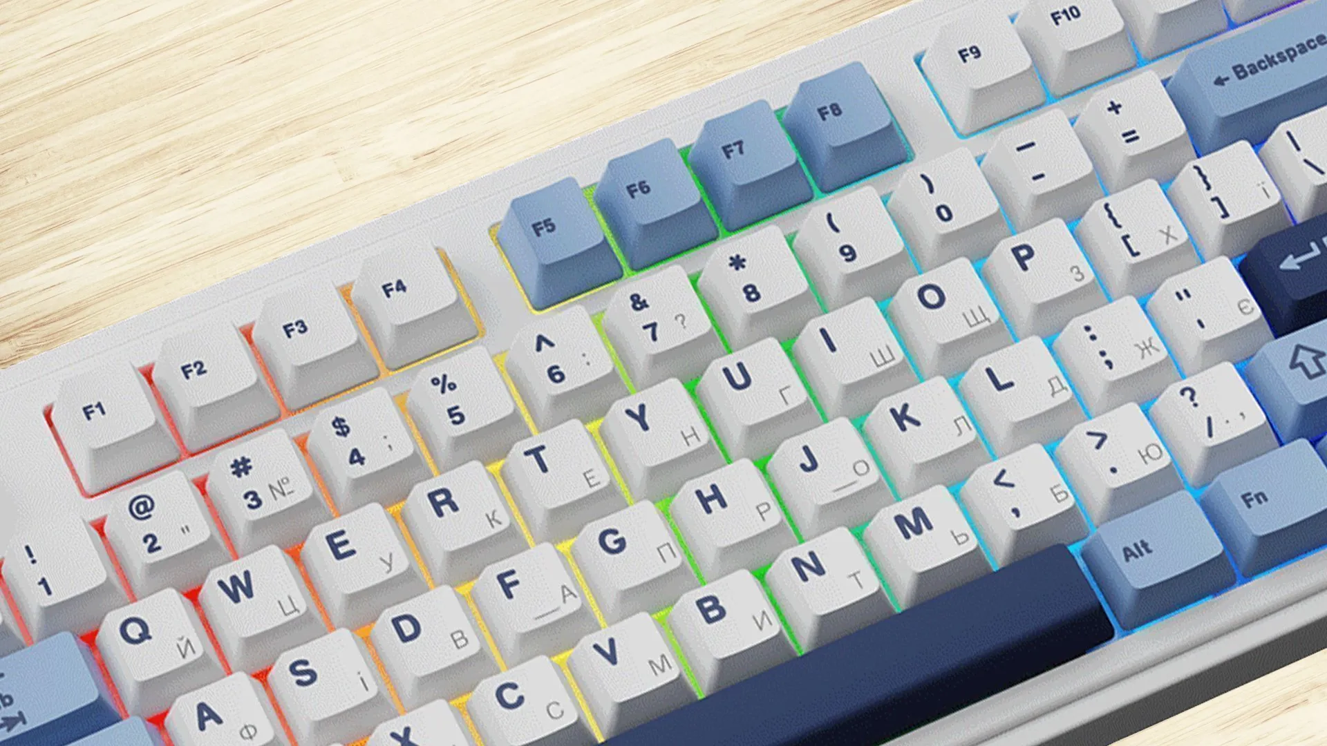 Клавіатура ігрова Ajazz AK870 PLUS Murad Switch (White) (AK870-MU-BWD) (UA)