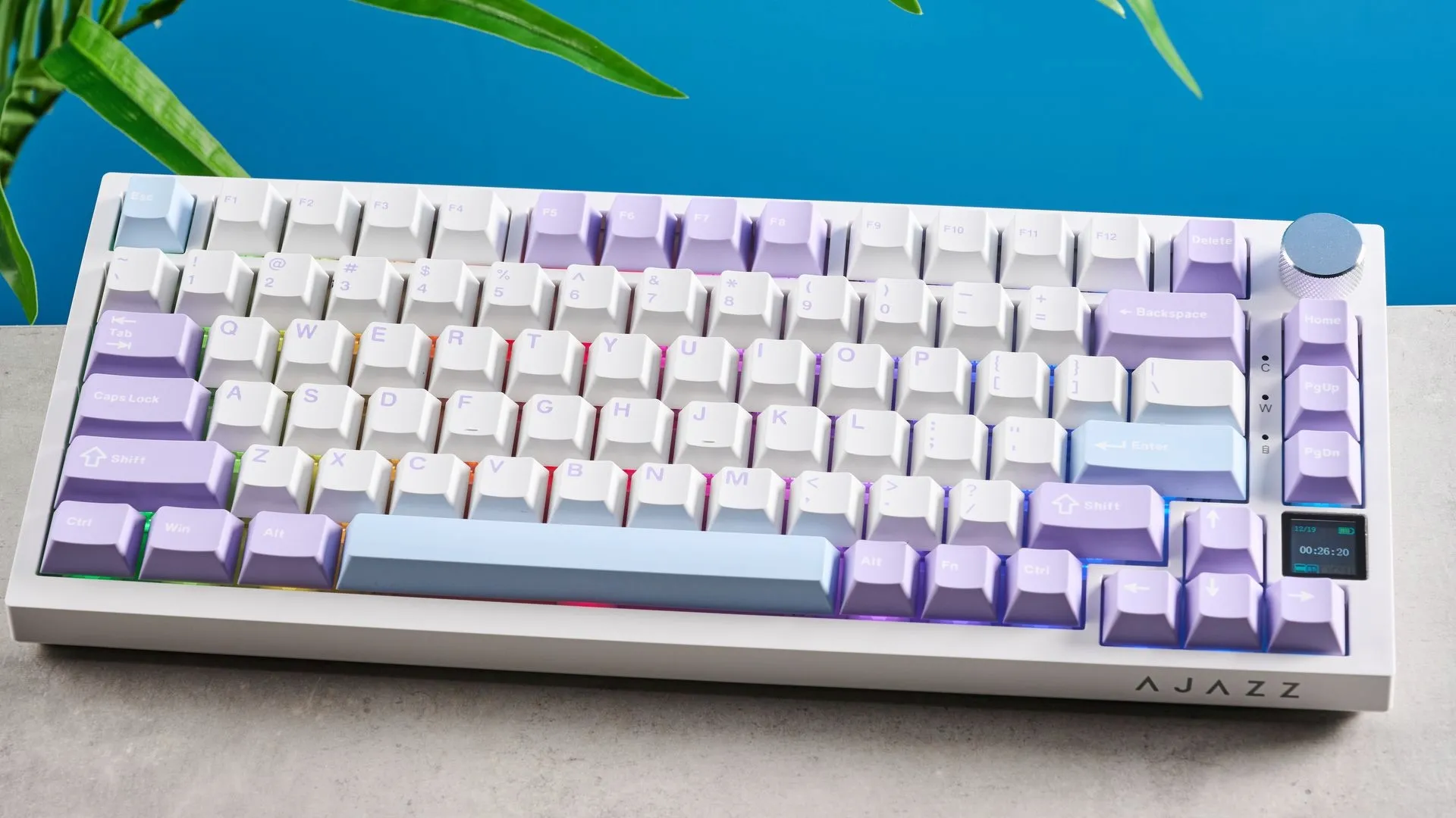 Клавиатура игровая Ajazz AK820 PRO Flying Fish Switches (White/Purple) (AK820PRO-FF-PWB) (UA)