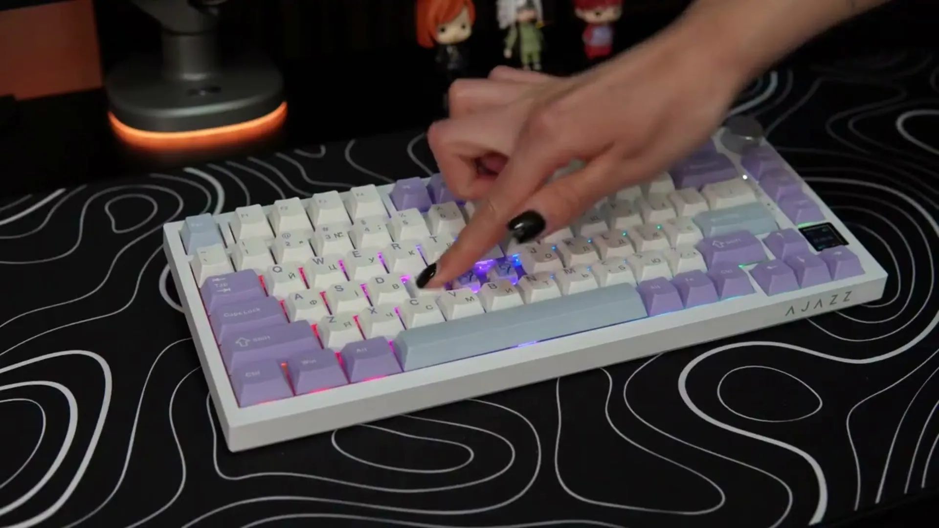 Клавиатура игровая Ajazz AK820 PRO Flying Fish Switches (White/Purple) (AK820PRO-FF-PWB) (UA)