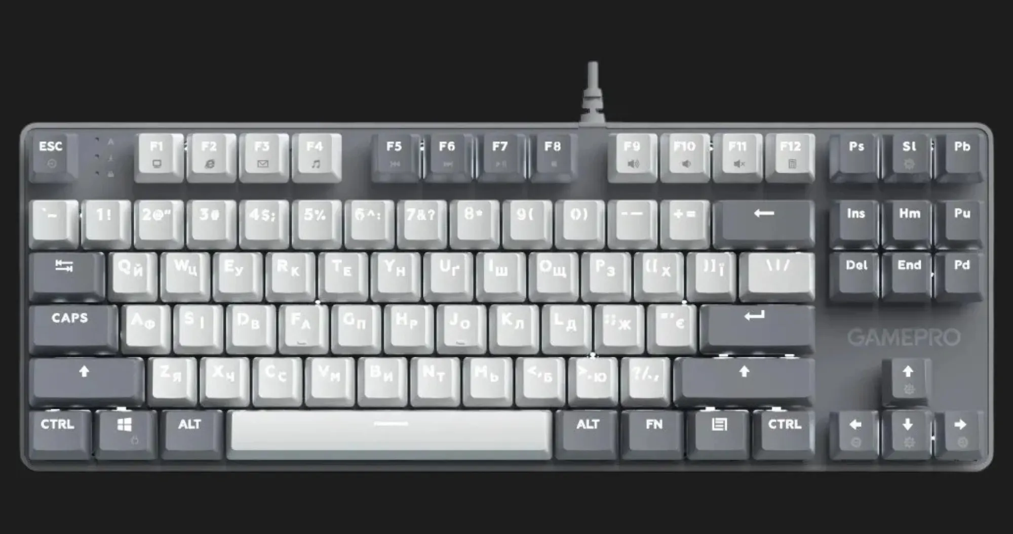 Клавіатура GamePro Genesis Metallic 87% Red switches (Black) (UA)