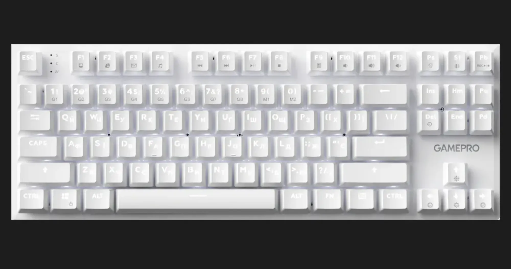 Клавіатура GamePro Genesis Joker 87% Red switches (White) (UA)