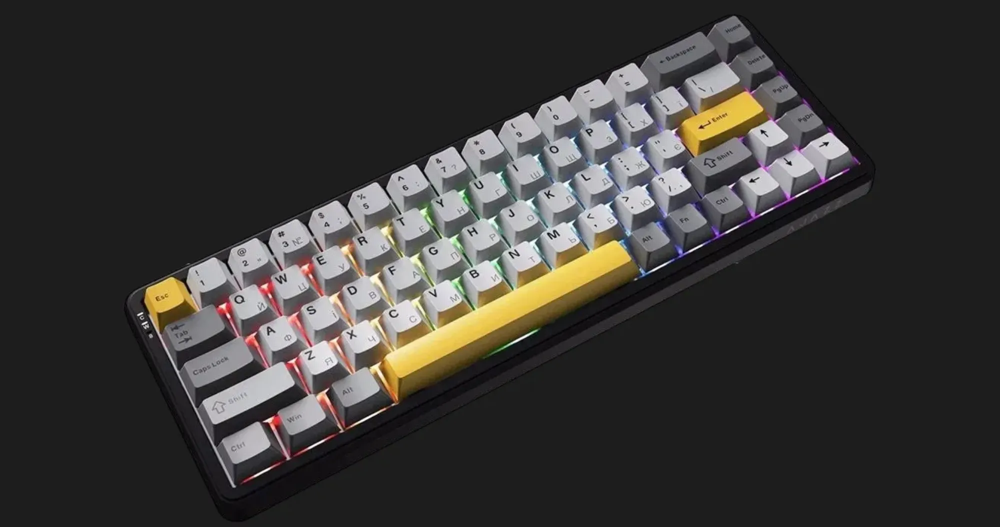 Клавіатура ігрова Ajazz (Black/Gray/Yellow) (AK680-M-BGY-AW) (UA)