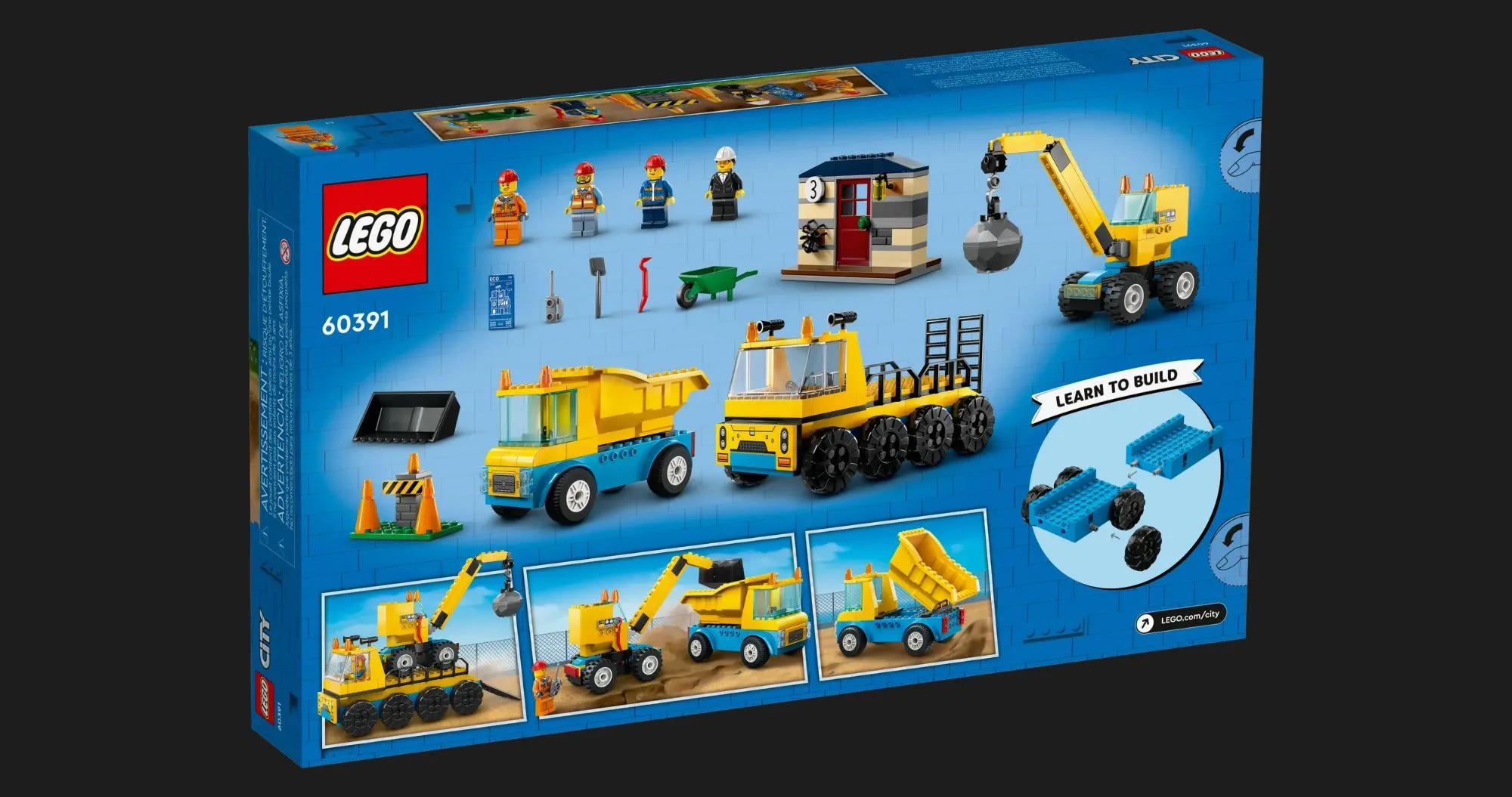 Конструктор LEGO City Construction Trucks and Wrecking Ball Crane (60391)