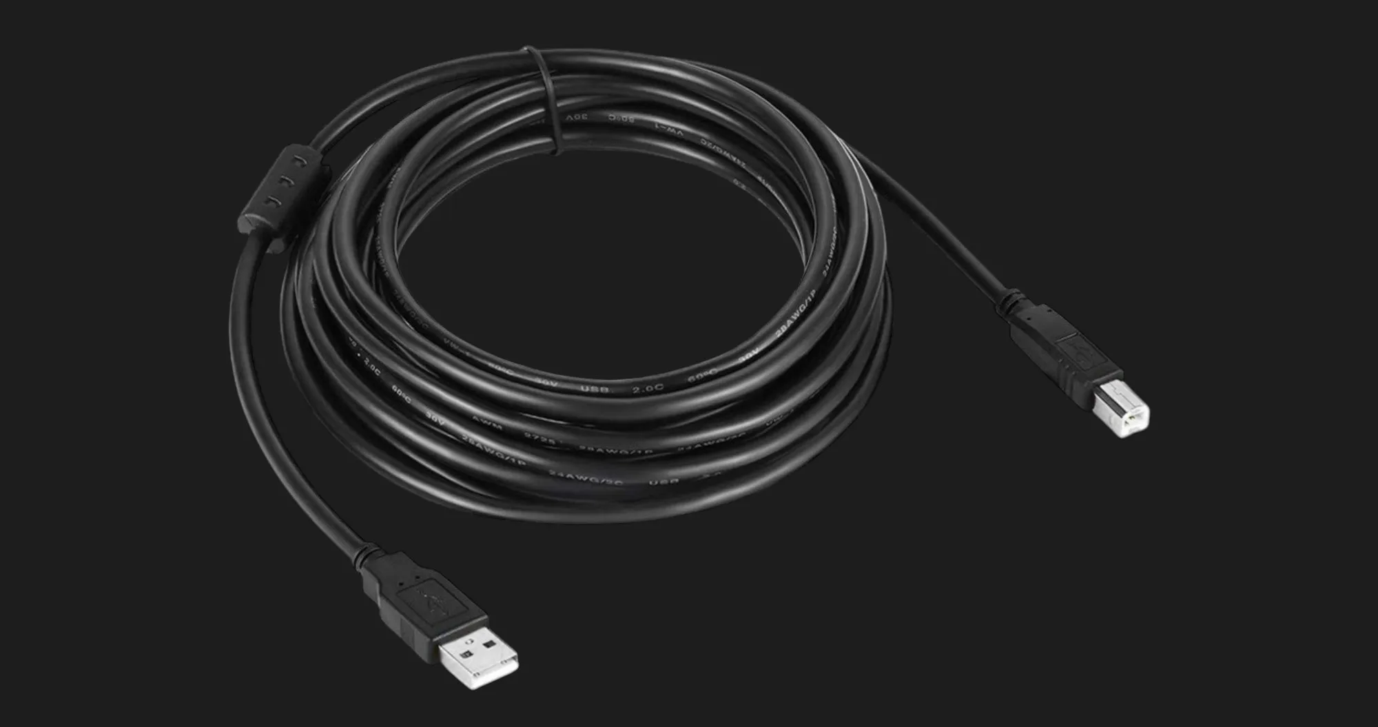 Кабель Colorway USB 2.0 AM to BM Print Cable 2m (Black) (CW-CBUB072-BK)