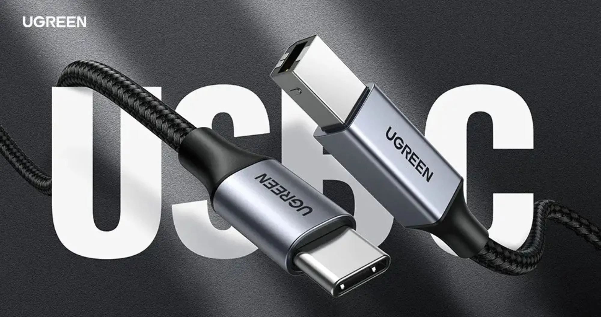 Кабель UGREEN US241 USB-C 2.0 to USB-B 2.0 Print Cable 2m (Black)