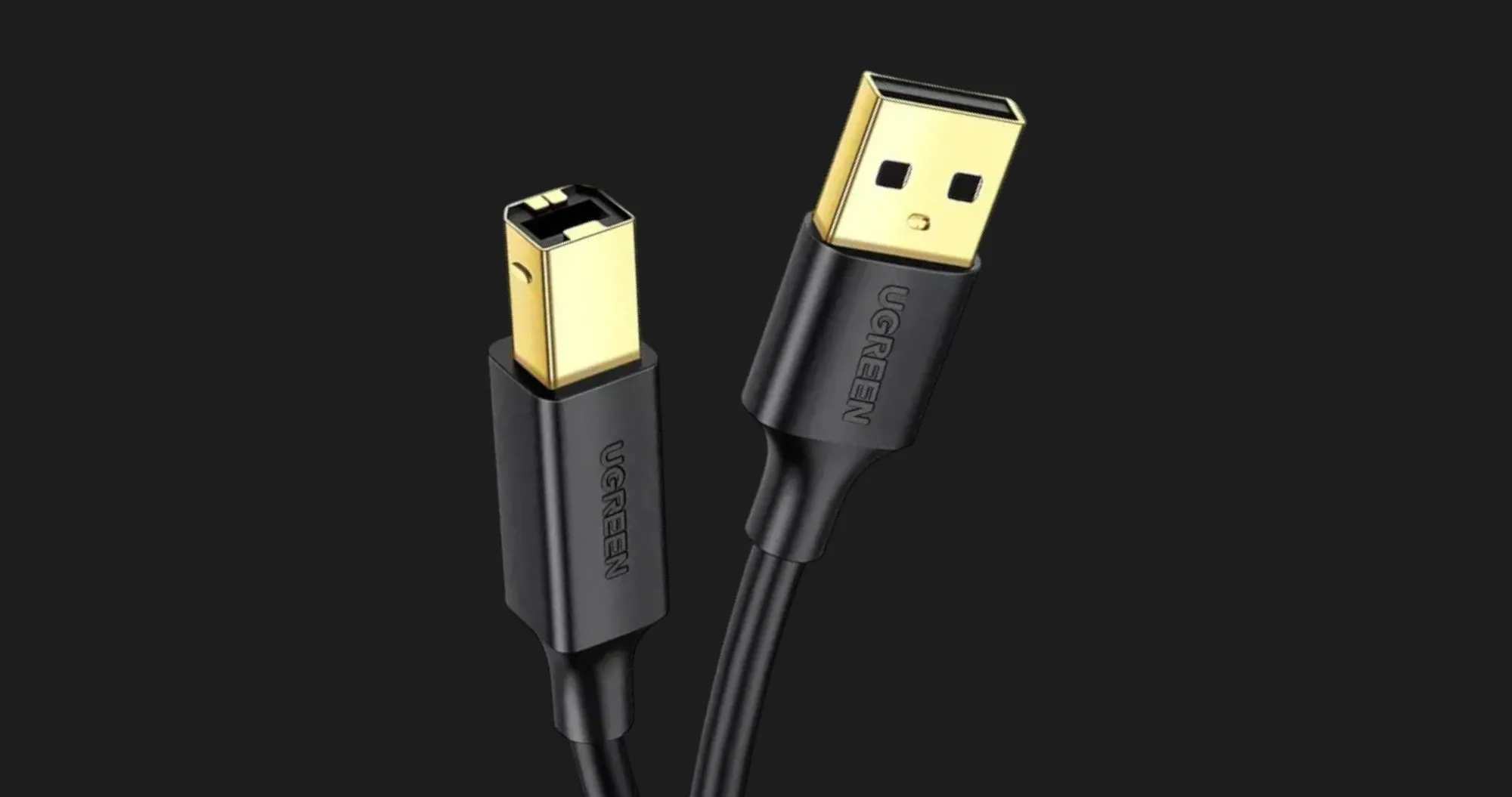 Кабель UGREEN US135 USB 2.0 AM to BM Print Cable 3m (Black)