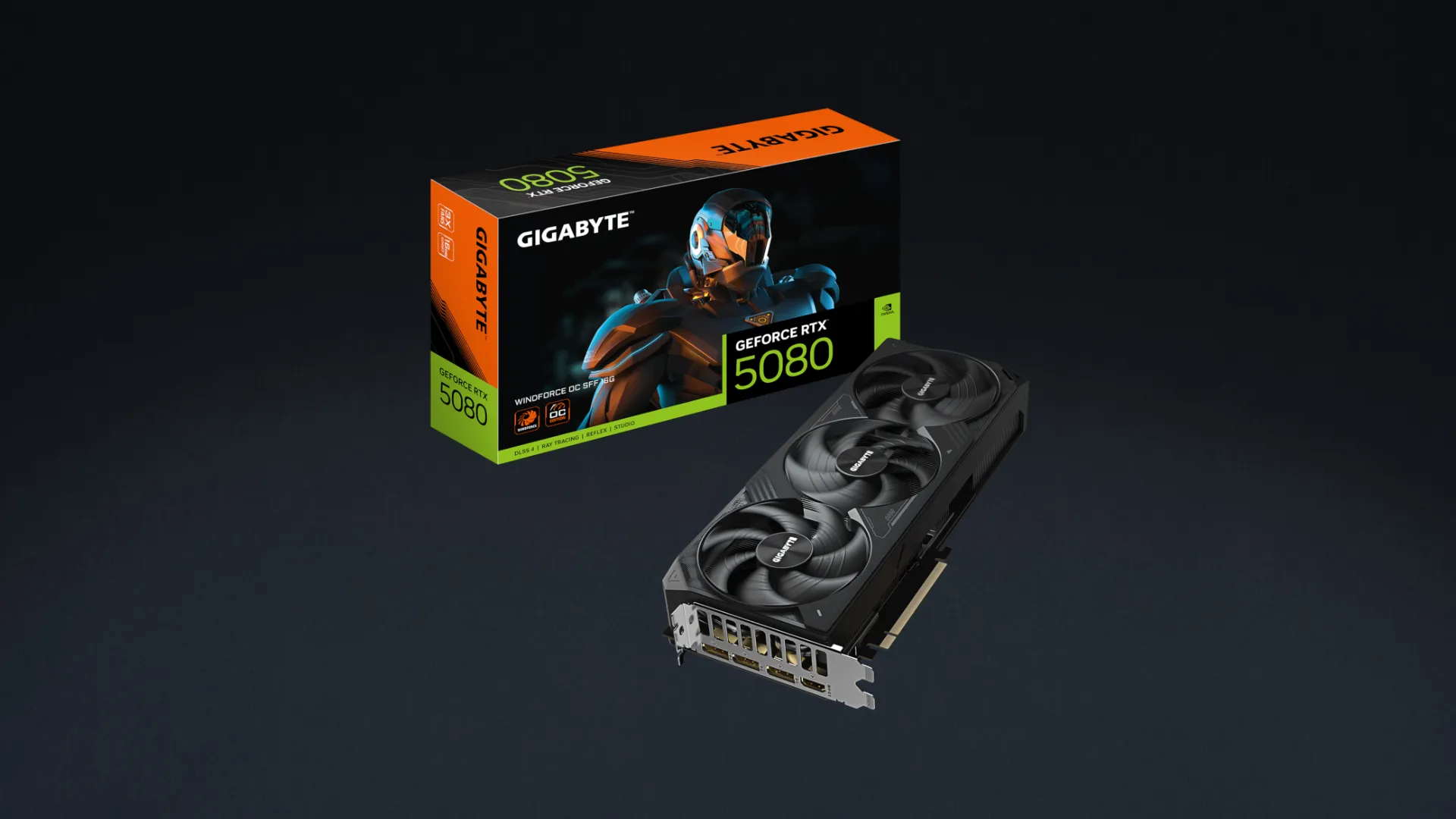Видеокарта GIGABYTE GeForce RTX 5080 Windforce OC 16GB (GV-N5080WF3OC-16GD)