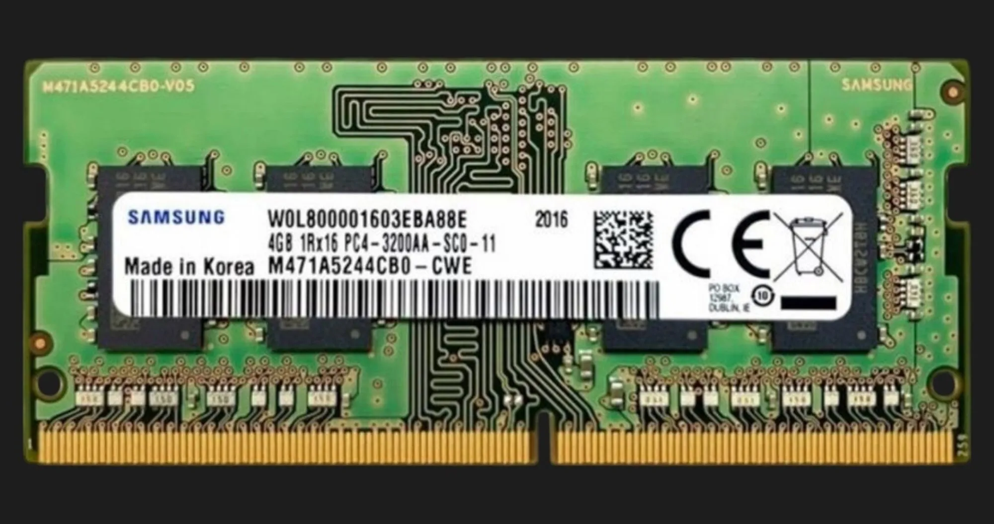 Оперативная память Samsung SO-DIMM DDR4 4GB 1x4GB 3200MHz (M471A5244CB0-CWE)