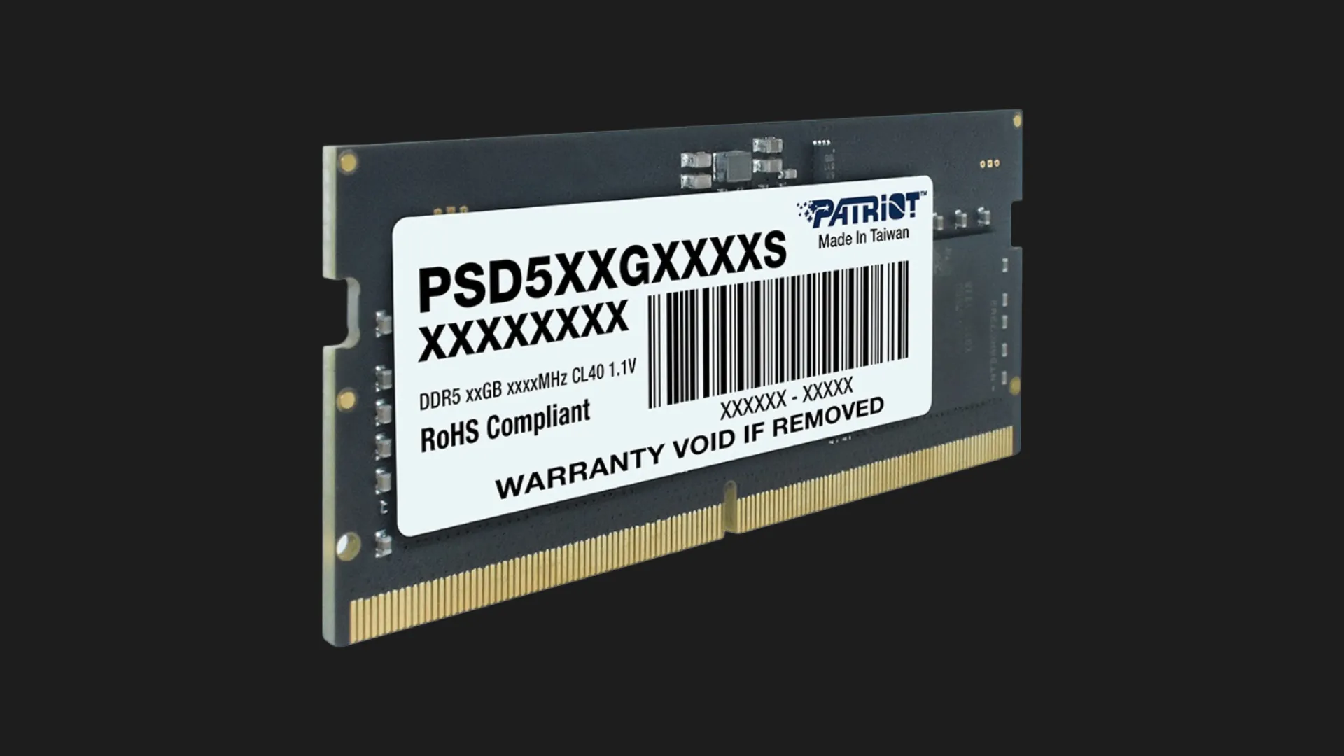 Оперативна памʼять Patriot Signature Line SO-DIMM DDR5 32GB 1x32GB 4800MHz (PSD532G48002S)