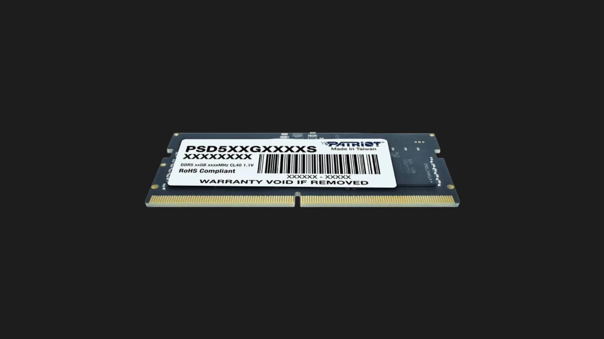 Оперативна памʼять Patriot Signature Line SO-DIMM DDR5 32GB 1x32GB 4800MHz (PSD532G48002S)