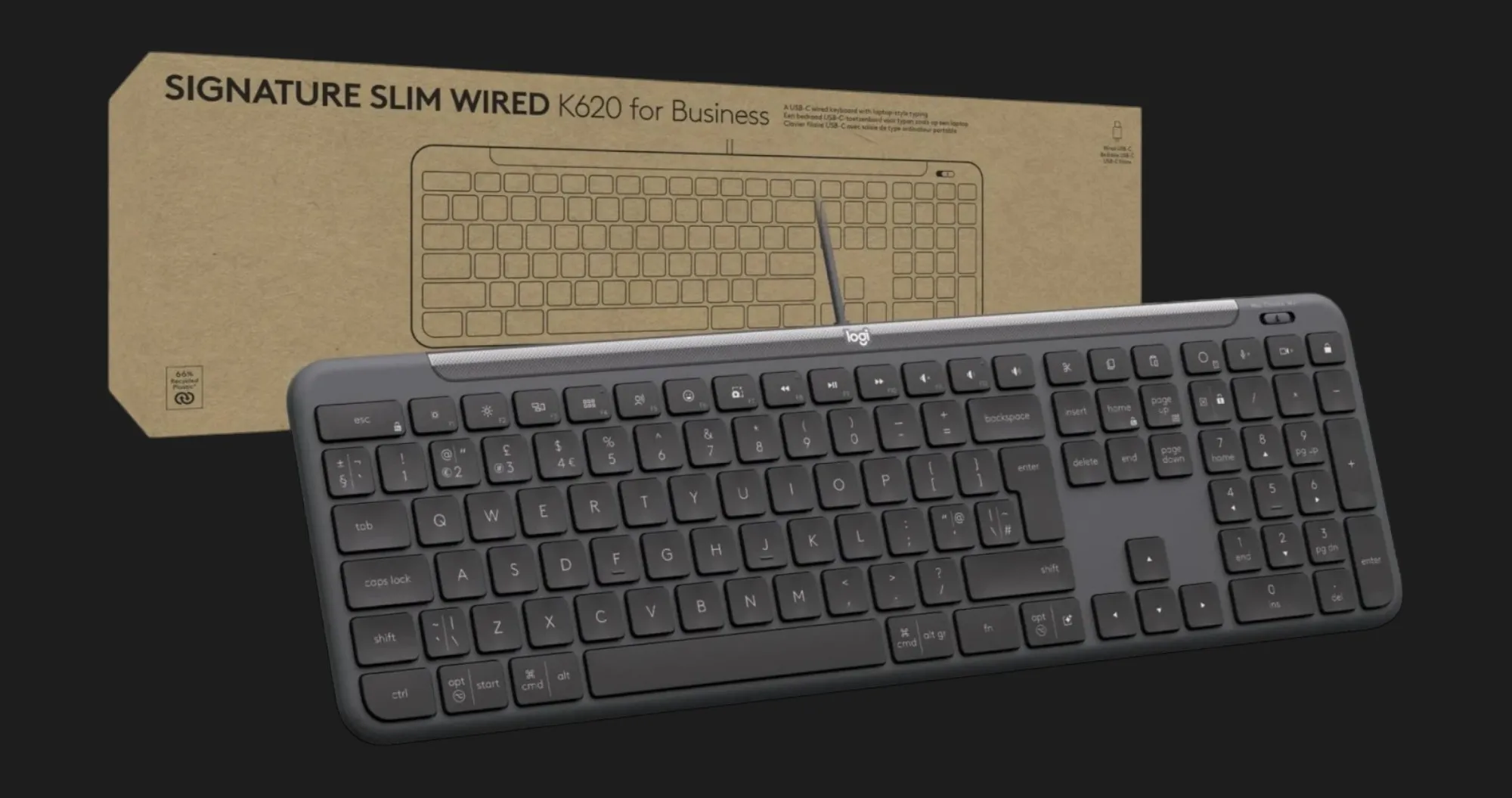 Клавиатура Logitech Signature Slim K620 для бизнеса (Graphite) (UA)