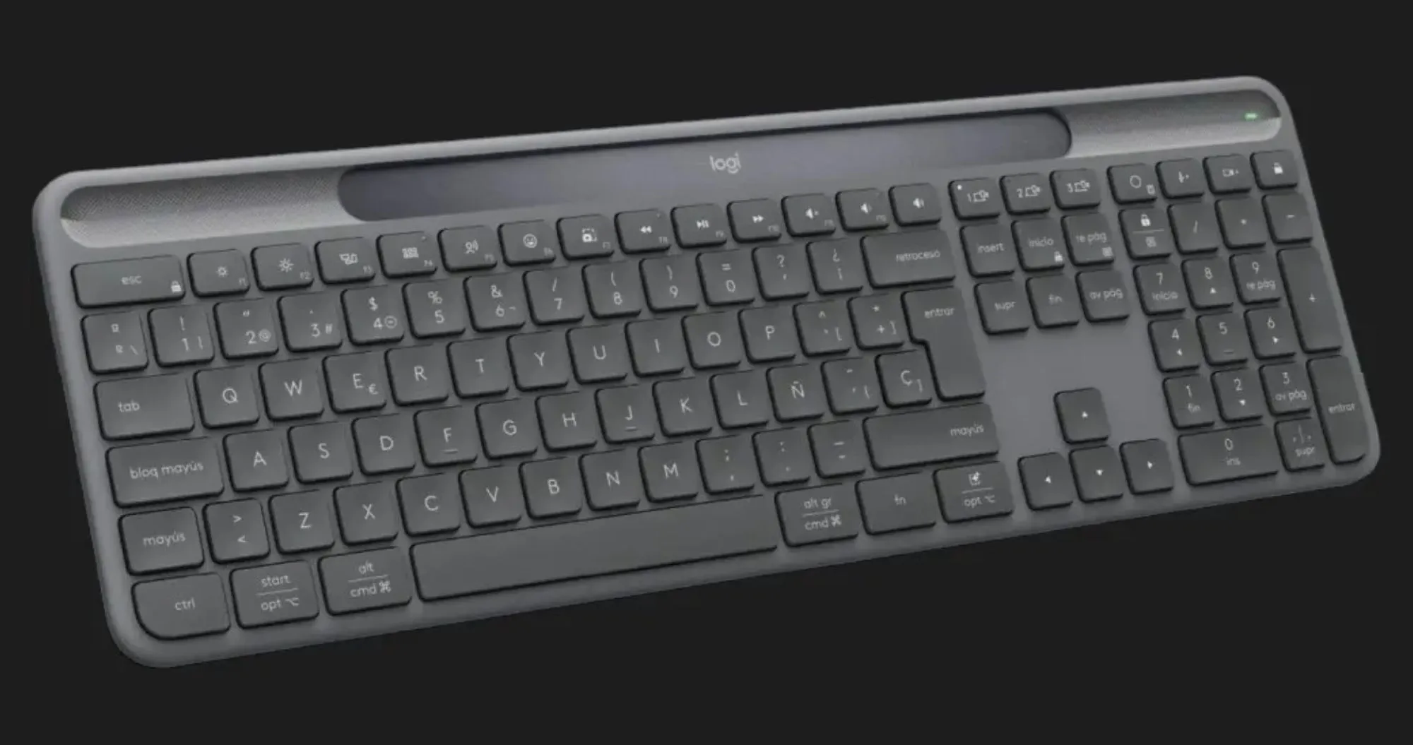 Клавiатура бездротова Logitech Slim Solar+ (Graphite) (UA)