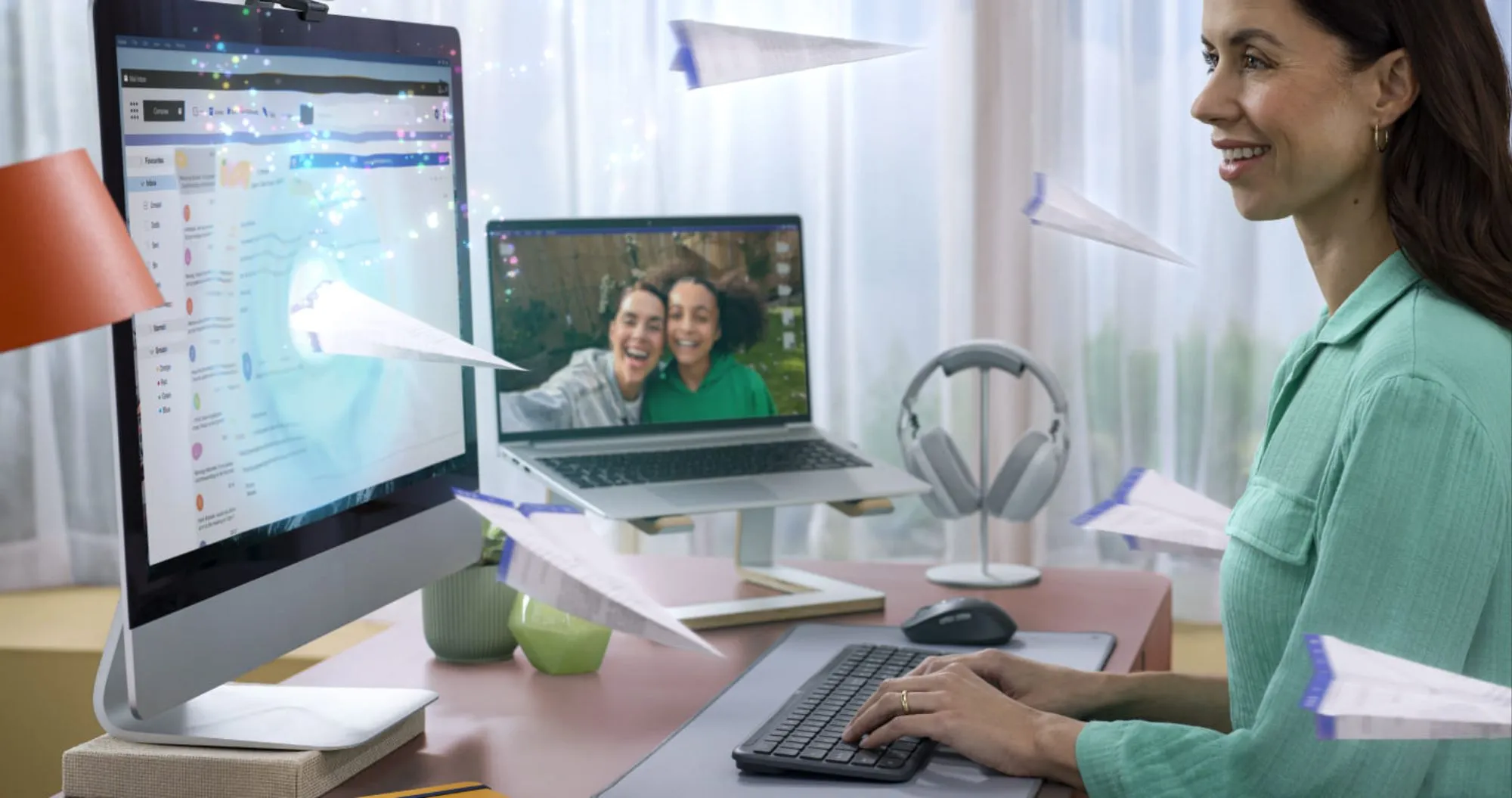 Клавиатура беспроводная Logitech Signature Slim K950 USB (Off-White) (UA)