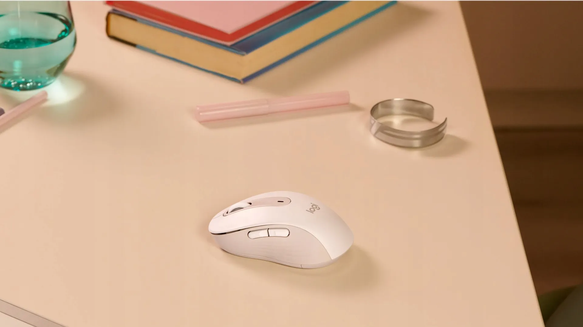 Мышь беспроводная Logitech Signature M650 L Left (Rose) (UA)