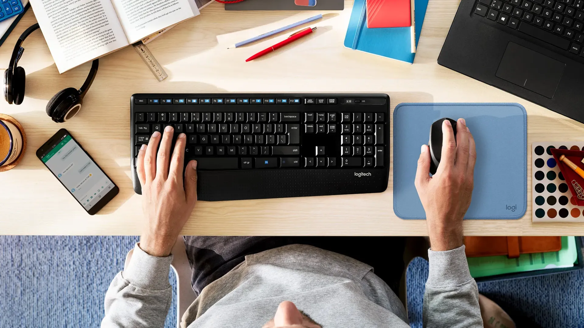 Мышь беспроводная Logitech M330 Silent Plus (Red) (UA)