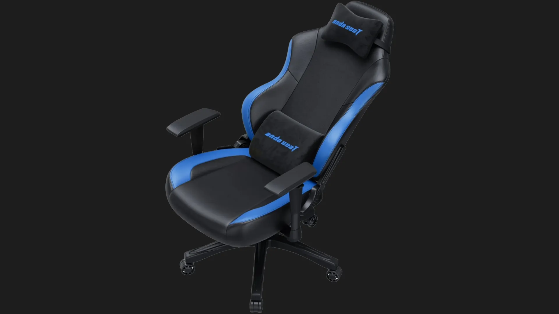 Крісло ігрове Anda Seat Luna Size L PVC (Black/Blue) (UA)
