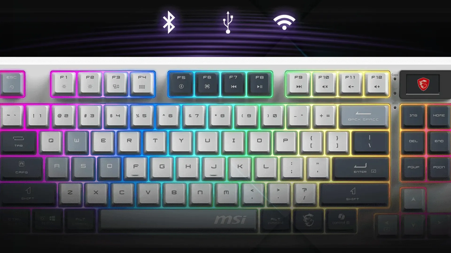 Клавіатура MSI FORGE GK600 TKL Wireless SKY (White) (UA)