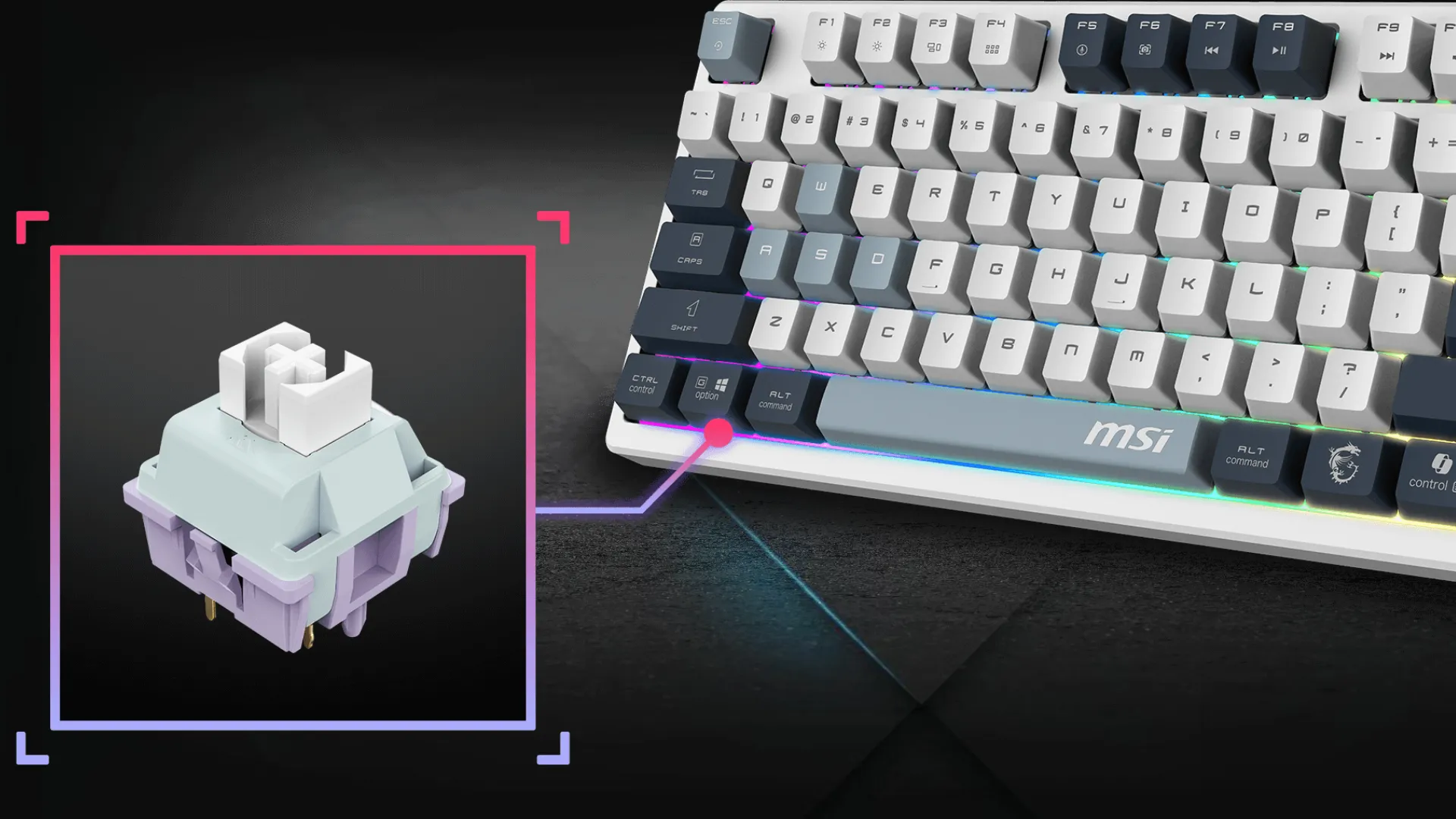 Клавіатура MSI FORGE GK600 TKL Wireless SKY (White) (UA)