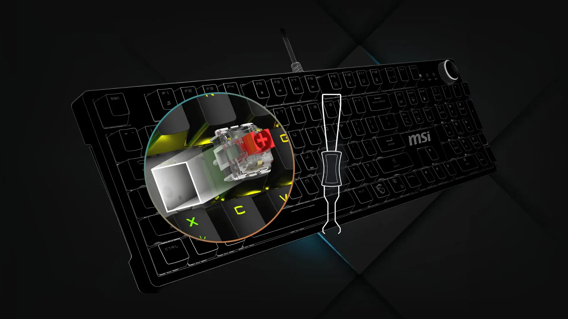 Клавіатура MSI Forge GK320 Red Switch USB (Black) (UA)